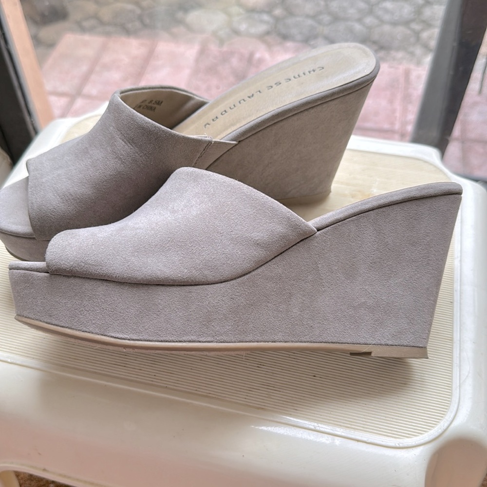 Chinese Laundry slides mules peep toe 8.5